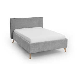Svetlosivá čalúnená dvojlôžková posteľ s úložným priestorom s roštom 140x200 cm Riva – Meise Möbel vyobraziť