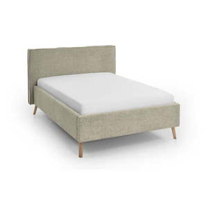 Béžová čalúnená dvojlôžková posteľ s úložným priestorom s roštom 140x200 cm Riva – Meise Möbel vyobraziť