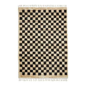 Čierny/v prírodnej farbe koberec 170x120 cm Hemp - Think Rugs vyobraziť