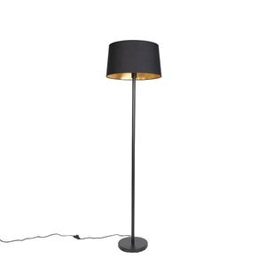 Moderná stojaca lampa čierna s čiernym tienidlom 45 cm - Simplo vyobraziť