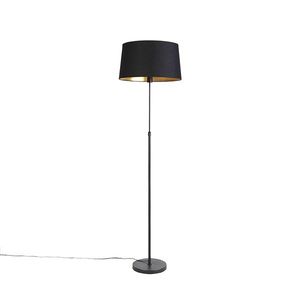 Stojacia lampa čierna s čiernym tienidlom nastaviteľným 45 cm - Parte vyobraziť