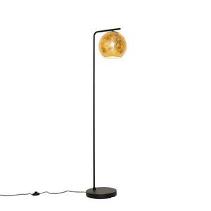 Dizajnová stojaca lampa čierna so zlatým sklom - Bert vyobraziť