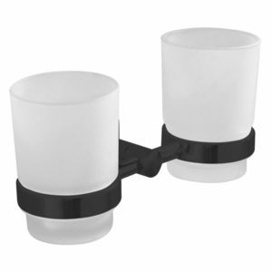 AQUALINE SB205 Samba dvojitý držiak pohárov, mliečne sklo, čierna vyobraziť