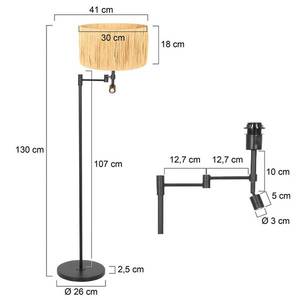 Steinhauer Stojacia lampa Stang, LED svetlo na čítanie, prírodné prútie vyobraziť