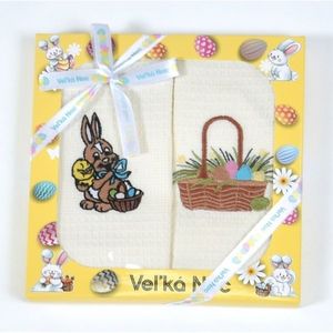 Darčekové balenie 2 ks bavlnených utierok, Veľkonočný zajačik s kuriatkom, 50 x 70 cm vyobraziť