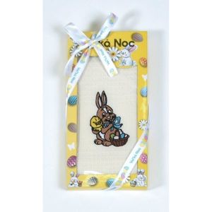 Bavlnená utierka Darčekové balenie, Veľkonočný zajačik s kuriatkom, 50 x 70 cm vyobraziť