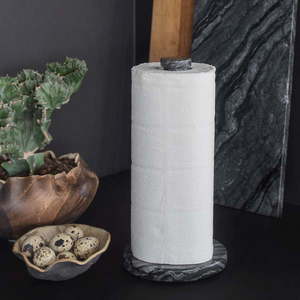 Tmavosivý mramorový držiak na kuchynské utierky ø 12, 5 cm Marble – Mette Ditmer Denmark vyobraziť
