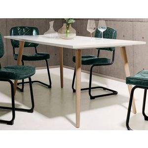 Jedálenský stôl Göteborg 160x90 cm, biela / dub sonoma% vyobraziť
