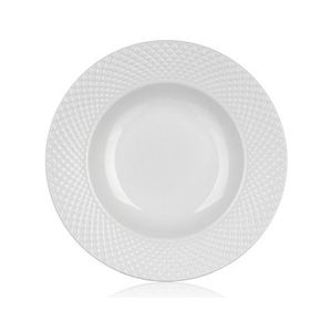 Hlboký tanier Diamond Line, biely s reliéfem% vyobraziť