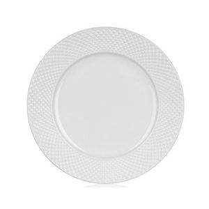 Plytký tanier Diamond Line, biely s reliéfem% vyobraziť