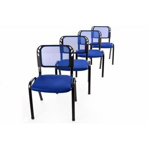 Garthen 40949 Sada 4 stohovateľných kongresových stoličiek - modrá vyobraziť
