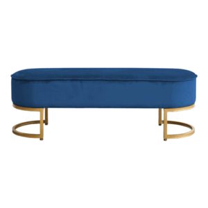 Dizajnová lavica, modrá Velvet látka/gold chróm-zlatý, MIRILA NEW vyobraziť