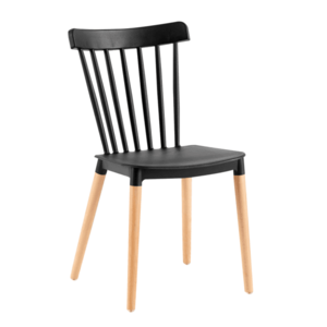 Jedálenská stolička, čierna/buk, ZOSIMA vyobraziť