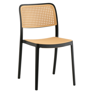 Stohovateľná stolička, čierna/béžová, RAVID TYP 1 vyobraziť
