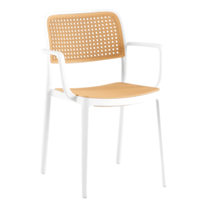 Stohovateľná stolička, biela/béžová, RAVID TYP 2 vyobraziť