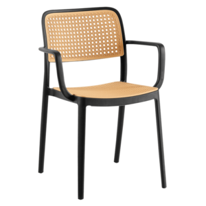 Stohovateľná stolička, čierna/béžová, RAVID TYP 2 vyobraziť