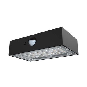 LED Solution Čierne LED nástěnné solárne svítidlo s pohybovým čidlom 3W IP65 10305 vyobraziť