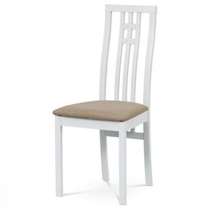 AUTRONIC BC-2482 WT jedálenská stolička, masív biely/látka béžová vyobraziť