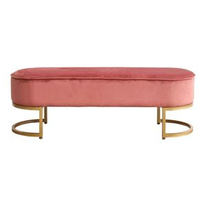 KONDELA Dizajnová lavica, ružová Velvet látka/gold chróm-zlatý, MIRILA NEW vyobraziť
