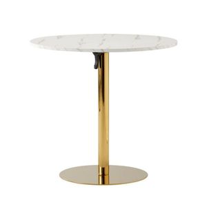 KONDELA Jedálenský stôl, svetlý mramor/gold chróm - zlatý, priemer 80 cm, LAMONT vyobraziť