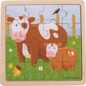 Dřevěné puzzle Kráva s telátkem vyobraziť