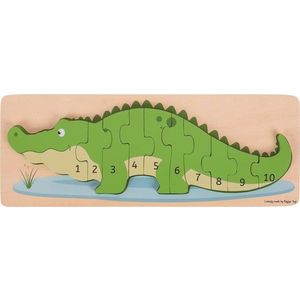 Vkládací puzzle krokodýl s čísly CROCODILE zelený vyobraziť
