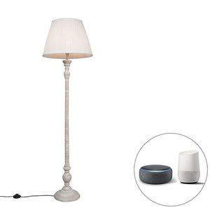 Inteligentná stojaca lampa sivá s bielym skladaným tienidlom vrátane Wifi A60 - Classico vyobraziť