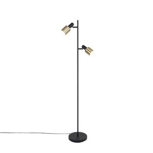 Inteligentná stojaca lampa čierna so zlatou vrátane 2 Wifi A60 - Stijn vyobraziť