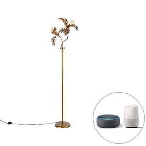 Inteligentná stojaca lampa zlatá 2-svetlá vrátane Wifi G95 - Botanica vyobraziť