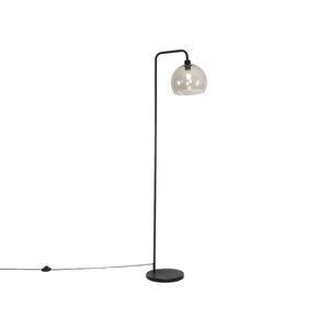 Inteligentná stojaca lampa čierna s dymovým sklom vrátane WiFi A60 - Maly vyobraziť