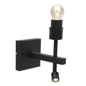 Steinhauer Nástenné svietidlo Stang, LED svetlo na čítanie, čierne/prírodné prútie vyobraziť