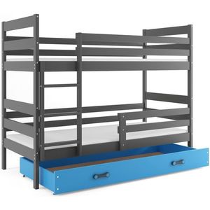 BMS Detská poschodová posteľ ERYK | sivá Farba: Sivá / Modrá, Rozmer.: 200 x 90 cm vyobraziť