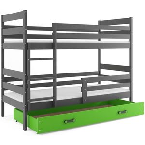 BMS Detská poschodová posteľ ERYK | sivá Farba: Sivá / zelená, Rozmer.: 200 x 90 cm vyobraziť