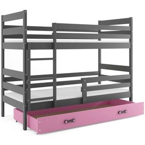 BMS Detská poschodová posteľ ERYK | sivá Farba: Sivá / ružová, Rozmer.: 200 x 90 cm vyobraziť