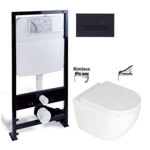 REA - Závesná WC misa vrátane sedátka RIMLESS Carlo Mini Basic biela REA-C6200 vyobraziť
