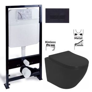 REA - Závesná WC misa Carlo Mini Slim čierna matná REA-C8489 vyobraziť