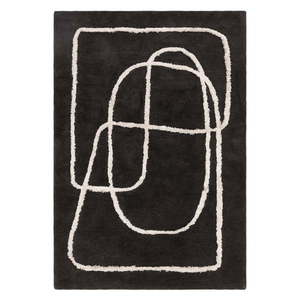 Čierny ručne tkaný vlnený koberec 160x230 cm Matrix – Asiatic Carpets vyobraziť