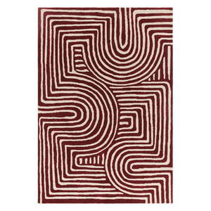 Vínovočervený ručne tkaný vlnený koberec 120x170 cm Reef – Asiatic Carpets vyobraziť
