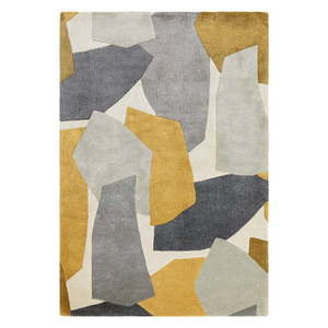 Ručne tkaný koberec z recyklovaných vlákien v okrovo žltej a sivej farbe 160x230 cm Rómy – Asiatic Carpets vyobraziť