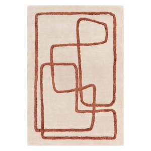 Ručne tkaný vlnený koberec v tehlovej a krémovej farbe 200x300 cm Matrix - Asiatic Carpets vyobraziť