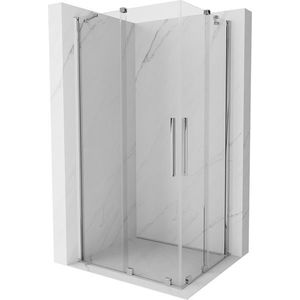 MEXEN/S - Velar Duo štvorcový sprchovací kút 90 x 80, transparent, chróm 871-090-080-02-01 vyobraziť