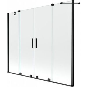 MEXEN/S - Velar Duo vaňová zástena posuvná 190 x 150 cm, transparent, čierna 896-190-000-02-70 vyobraziť