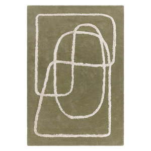 Zelený ručne tkaný vlnený koberec 200x300 cm Matrix – Asiatic Carpets vyobraziť