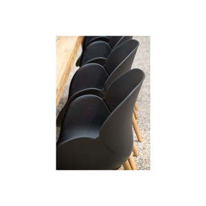 Dreveno-plastová záhradná stolička v čierno-prírodnej farbe Tulip – Exotan vyobraziť