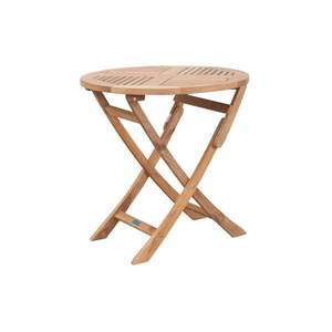 Okrúhly záhradný odkladací stolík z tíkového dreva ø 80 cm – Exotan vyobraziť