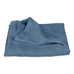 Modrá pletená detská deka z Bio bavlny 80x80 cm Seashells – Roba vyobraziť
