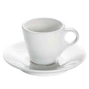Biely porcelánový hrnček s tanierikom Maxwell & Williams Basic Espresso, 70 ml vyobraziť