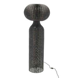 Čierna stojacia lampa s ratanovým tienidlom (výška 130 cm) Werna – Villa Collection vyobraziť