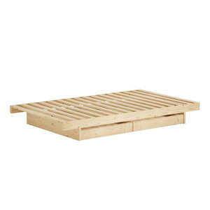 Jednolôžková posteľ z borovicového dreva s úložným priestorom s roštom 90x200 cm v prírodnej farbe Kanso – Karup Design vyobraziť