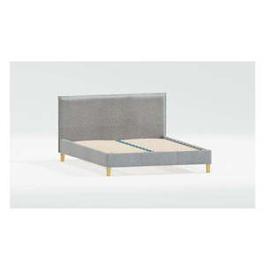 Sivá čalúnená dvojlôžková posteľ s roštom 180x200 cm Tina – Ropez vyobraziť